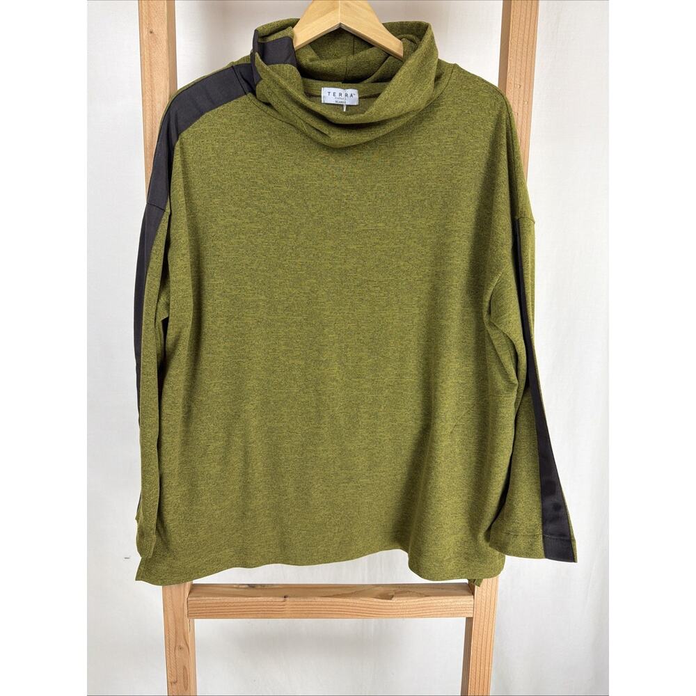 NWT Terra Green Turtle Neck Drop Long Sleeve Sweater Size XXL